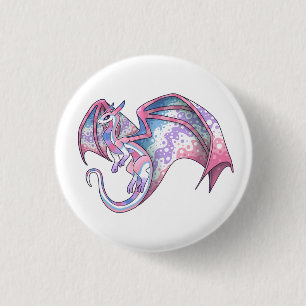 Bigender Pride Dragon Ronde Button 3,2 Cm