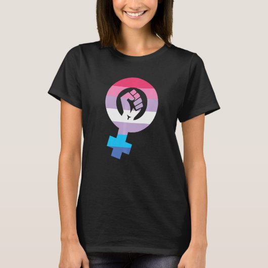 Bigender Pride Flag Feminist Bigender Flag T-shirt (Voorkant)
