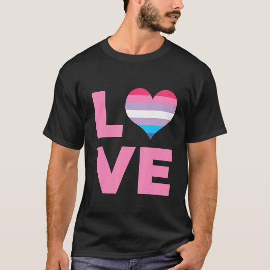 Bigender Pride Flag Love Bigender Flag T-shirt (Voorkant)