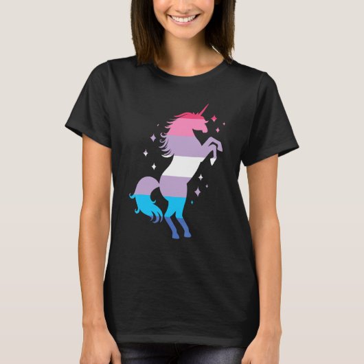 Bigender Pride Flag Unicorn Bigender Flag T-shirt (Voorkant)