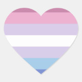 Bigender Pride Hart Sticker (Voorkant)