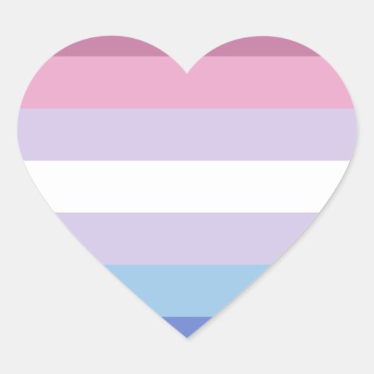 Bigender Pride Hart Sticker (Voorkant)