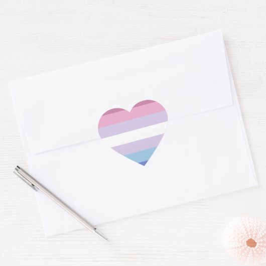 Bigender Pride Hart Sticker (Envelop)