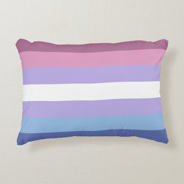 Bigender Pride, Striped Print, LGBTQ Pride Accent Kussen (Voorkant)