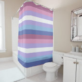 Bigender Pride, Striped Print, LGBTQ Pride Douchegordijn (In situ)