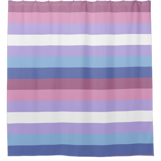 Bigender Pride, Striped Print, LGBTQ Pride Douchegordijn (Voorkant)