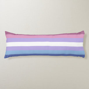 Bigender Pride, Striped Print, LGBTQ Pride Lichaamskussen