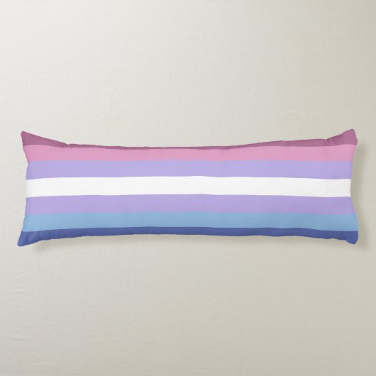 Bigender Pride, Striped Print, LGBTQ Pride Lichaamskussen (Voorkant)