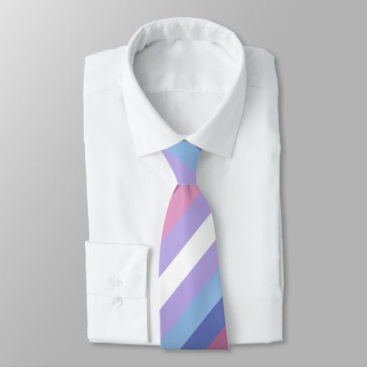 Bigender Pride, Striped Print, LGBTQ Pride Stropdas (Gebonden)