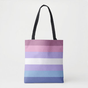 Bigender Pride, Striped Print, LGBTQ Pride Tote Bag