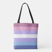 Bigender Pride, Striped Print, LGBTQ Pride Tote Bag (Achterkant)
