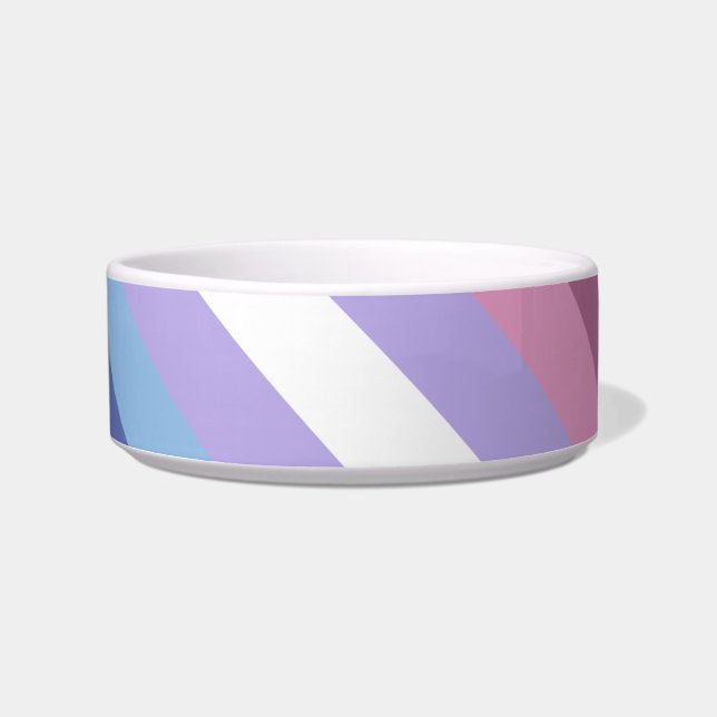 Bigender Pride, Striped Print, LGBTQ Pride Voerbakje (Voorkant)