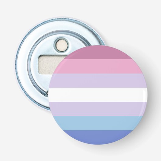 Bigender Pride-vlag Button Flesopener (Voorkant)