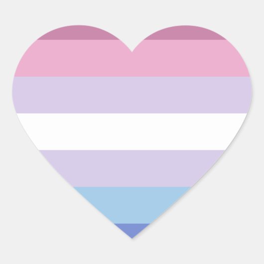 Bigender Pride-vlag Hart Sticker (Voorkant)
