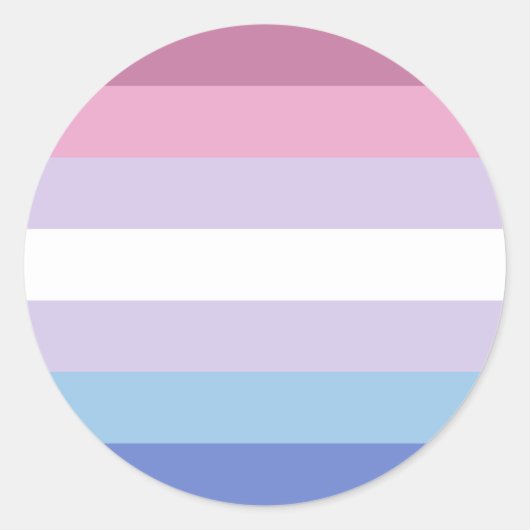 Bigender Pride-vlag Ronde Sticker (Voorkant)