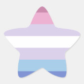 bigender pride vlag ster sticker (Voorkant)