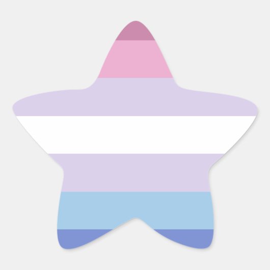 bigender pride vlag ster sticker (Voorkant)