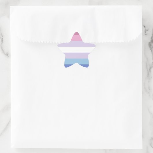 bigender pride vlag ster sticker (Tas)