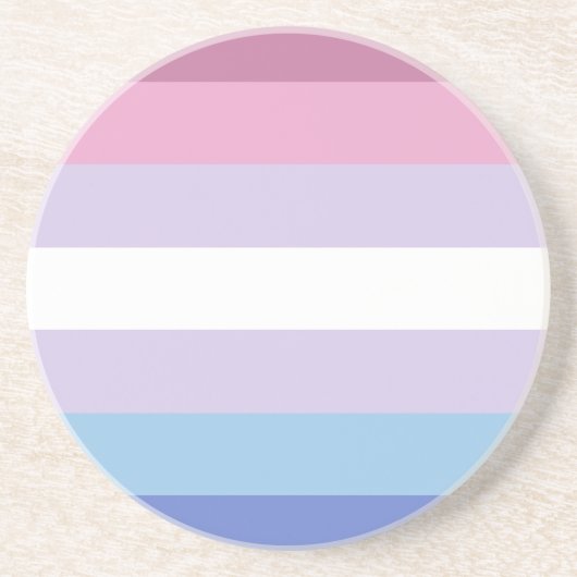 bigender pride vlag zandsteen onderzetter (Voorkant)