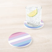 bigender pride vlag zandsteen onderzetter (Zijkant)