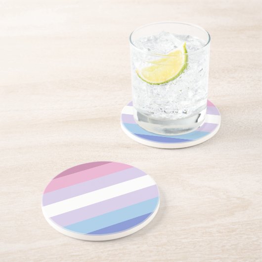 bigender pride vlag zandsteen onderzetter (Zijkant)