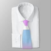 Bigender Roze Blauw Wit Gestreept LGBT Stropdas (Gebonden)