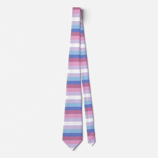 Bigender Vlag Gestreepte Trots Stropdas (Voorkant)