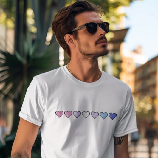 Bigender vlag pixel hart t-shirt