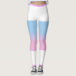 Bigender vlag Roze Blauw Wit Gestreept LGBT Leggings
