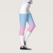 Bigender vlag Roze Blauw Wit Gestreept LGBT Leggings (Rechts)