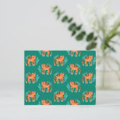 Bigers met bloemen briefkaart (Staand voorkant)