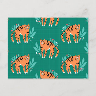 Bigers met bloemen briefkaart