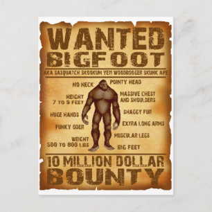 Bigfoot 10 miljoen dollar gezochte Poster Briefkaart