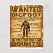 Bigfoot 10 miljoen dollar gezochte Poster Briefkaart (Voorkant)