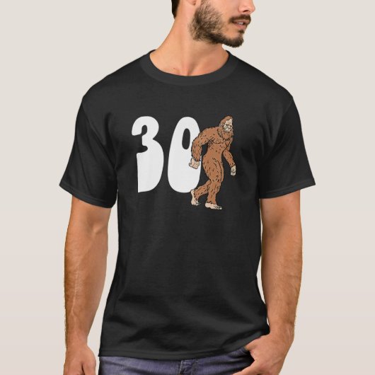 Bigfoot 30e Dertigste verjaardag Sasquatch 30 jaar T-shirt (Voorkant)