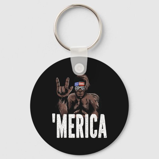 Bigfoot 4 juli Amerikaanse Onafhankelijkheidsdag A Sleutelhanger (Voorkant)