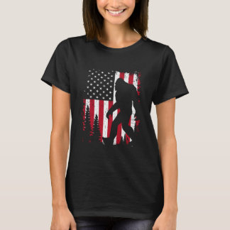 Bigfoot 4 juli Amerikaanse Vlag Patriottisch T-shirt