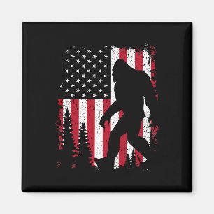 Bigfoot 4 juli Amerikaanse Vlag Patriottische Ki Magneet
