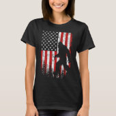 Bigfoot 4 juli Amerikaanse vlag patriottische rode T-shirt (Voorkant)