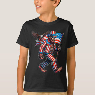 Bigfoot 4 juli grappige patriottische Amerikaanse  T-shirt
