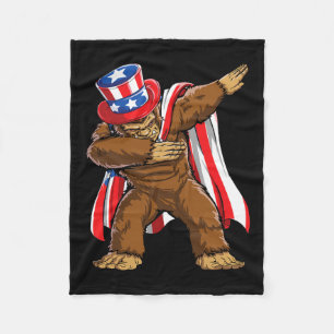 Bigfoot 4 juli Sasquatch Amerikaanse vlag Fleece Deken