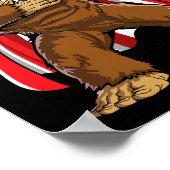 Bigfoot 4 juli Sasquatch Amerikaanse vlag Poster (Hoek)