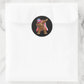Bigfoot 4 juli Sasquatch Amerikaanse vlag Ronde Sticker (Tas)