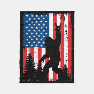 Bigfoot 4 juli vintage Amerikaanse Usa vlag Sasq Fleece Deken