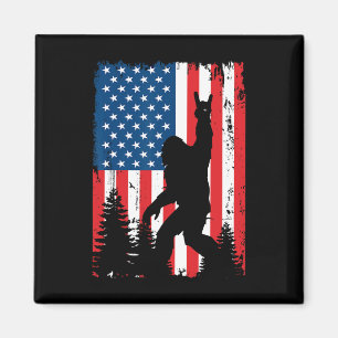 Bigfoot 4 juli vintage Amerikaanse Usa vlag Sasq Magneet