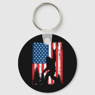 Bigfoot 4 juli vintage Amerikaanse Usa vlag Sasq Sleutelhanger