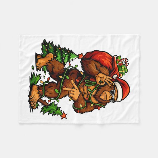 Bigfoot 67 Christmas Tree Lights Xmas Men Sasquatc Fleece Deken (Voorkant (Horizontaal))
