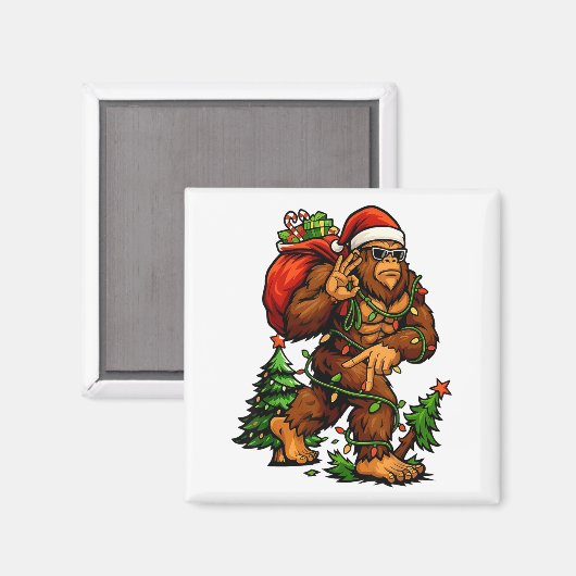 Bigfoot 67 Christmas Tree Lights Xmas Men Sasquatc Magneet (Voorkant / Achterkant)