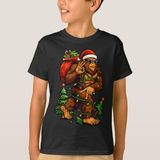 Bigfoot 67 Christmas Tree Lights Xmas Men Sasquatc T-shirt (Voorkant)