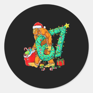 Bigfoot 67 Meme Kerstboom 67 Honkbal Levensstijl Ronde Sticker